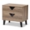 Baxton Studio Swanson Modern Light Brown Wood 2-Drawer Nightstand 137-7562 - alternate 1